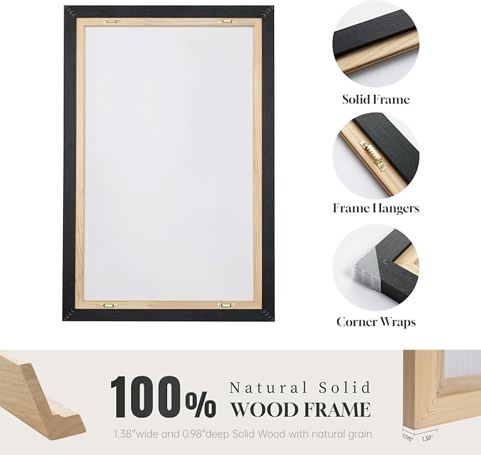 Large Framed Neutral Black Beige Abstract Wall Art Set of 2, Modern Canvas - Image 6