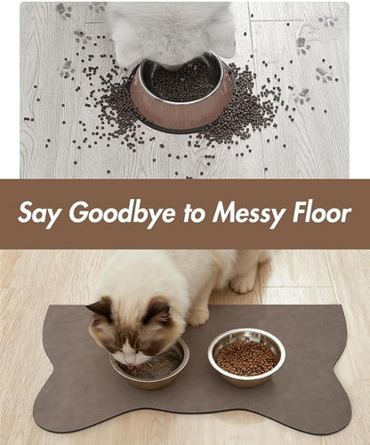 Absorbent Dog Food Mat-Dog Cat Mat for Food and Water Bowl, Quick Dry Pet Food Mat, No Stains Pet Feeding Pad, Cat Accessories Pet Supplies-Water Bowl Mat for Messy Drinkers