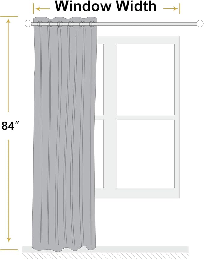 ChrisDowa 100% Blackout Natural Solid Curtains 84 Inches Long 2 Panels for Bedroom Living Room,Farmhouse Room Darkening Thermal Insulated Soundproof Grommet Top Window Treatment Drapes,52x84