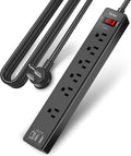 10 Ft Power Strip Surge Protector - Yintar Extension Cord with 6 AC Outlets and 3 USB Ports for Home, Office, Dorm Essentials, 1680 Joules, ETL Listed, Black
