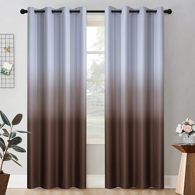 COSVIYA Grommet Ombre Room Darkening Curtains 84 inc h Length 2 Panels by COSVIYA