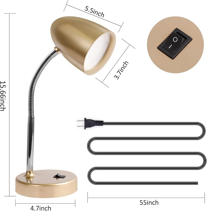 E ENERGETIC LIGHTING LED Desk Lamp, 3.5W 240LM 4000K Cool White Study Lamps - Image 2