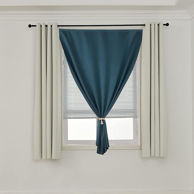 AJAZZ 100% Window Blinds Blackout Portable Black Out Curtains Adhesive Curtains - Image 7