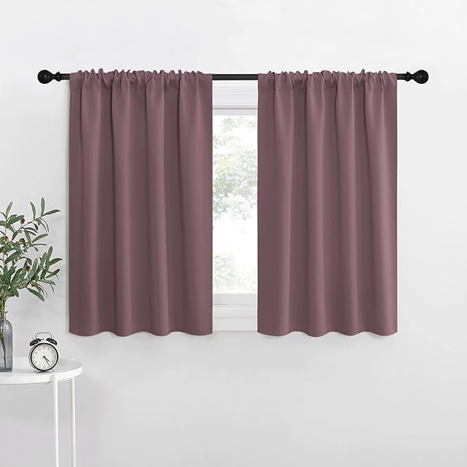 NICETOWN Blackout Curtains for Living Curtains, Dry Rose, 2 Panels, 29 by 30 by NICETOWN