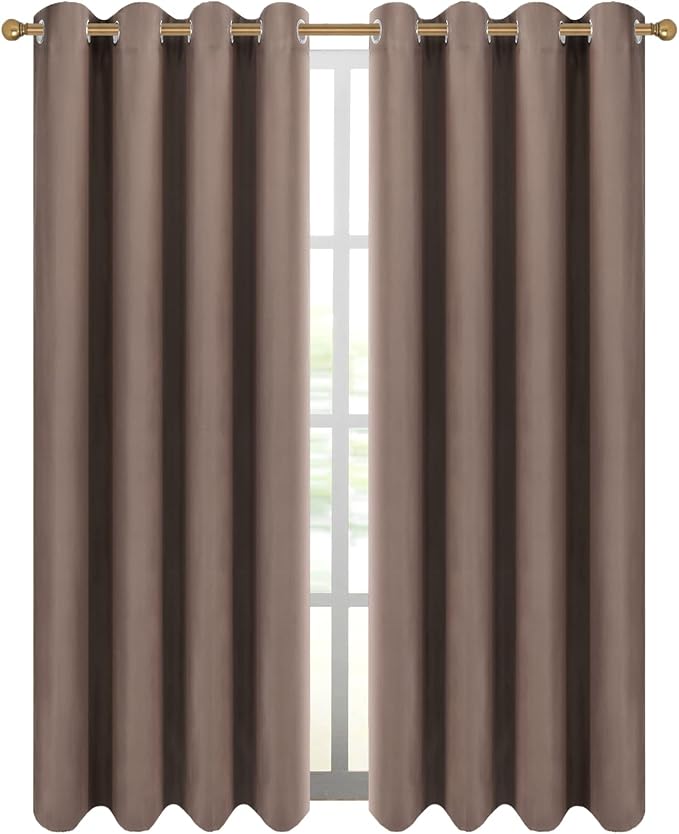 Diraysid Cappuccino Grommet Blackout Curtains - Image 2
