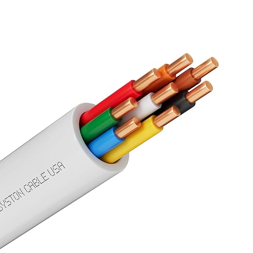 Syston 18/8 Thermostat Doorbell HVAC Heating Control Cable Wire, 100% Solid Copper Conductors CL3R/FT4/CMR Riser-Rated UL/ETL Listed, UV Resistant RoHS for Indoor/Outdoor Low Voltage Applications Use