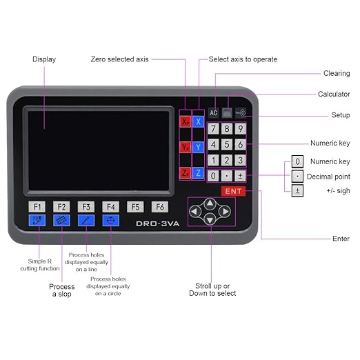 TOAUTO Digital Readout 2 Axis 3 Axis DRO Display Linear Scale 100~1000mm Precision 5um for Bridgeport/Knee Milling Lathe EDM Mill Machine (3 Axis DRO-LCD)
