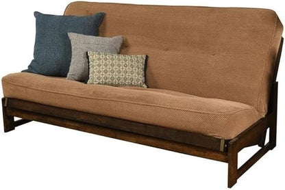 BOWERY HILL Full Fabric Futon in Marmont Brown Mocha-Frame Not Included
