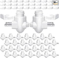 Tuanse 30 Sets Plug in Night Light Module Night Light Base with Shade Mounting Clip Plastic Lights Rotating Base for Making Your Own Decorative (White)