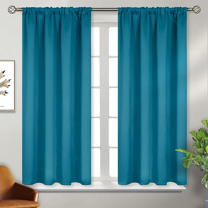 BGment Teal Blue Blackout Curtains 54 Inch Length - Image 2