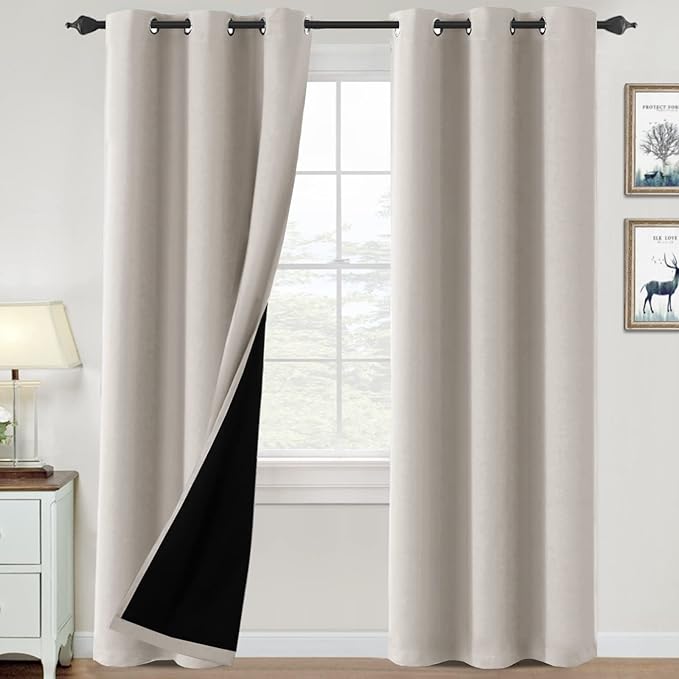 H.VERSAILTEX Oatmeal Blackout Curtains by HVERSAILTEX