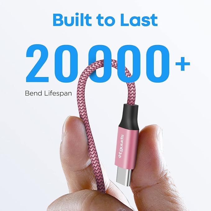 etguuds USB A to USB C Cable 6ft, 2-Pack, 3A Fast Charging Type C Charger Cord for iPhone 17 16 15 Pro Max 16e 17 Air, Samsung Galaxy S25 S24 S23 S22 S21 S20 A17 A16 A56 A55 Flip Fold, Pink