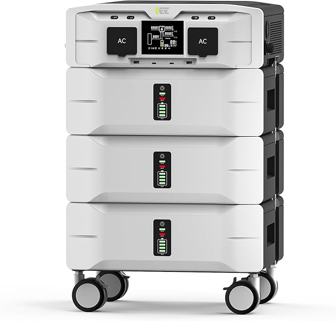 IEE 7680Wh Power Station: SP5000 with Extra Battery, 120/240V 5000W AC Output, Lifepo4 Home Battery Backup Expandable to 10kWh, Solar Generator for Home Use, Emergency, Camping, RV