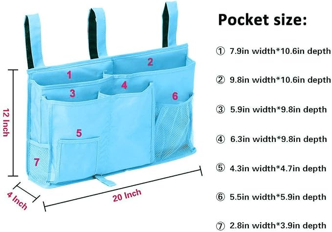 Createy Bedside Caddy Hanging Organizer Storage Bag Pocket - Image 7