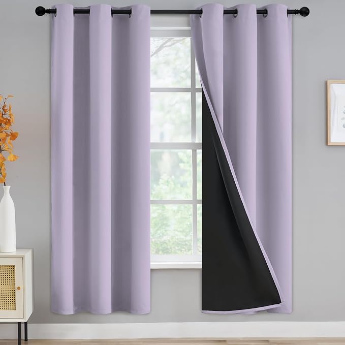 Yakamok Lilac Blackout Curtains 72 inches Long by Yakamok