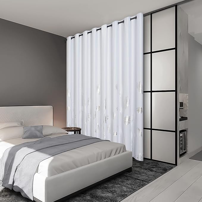 Greyish White Curtain for Dining Room 100W x 96L Inch Long Elegant Natural - Image 2