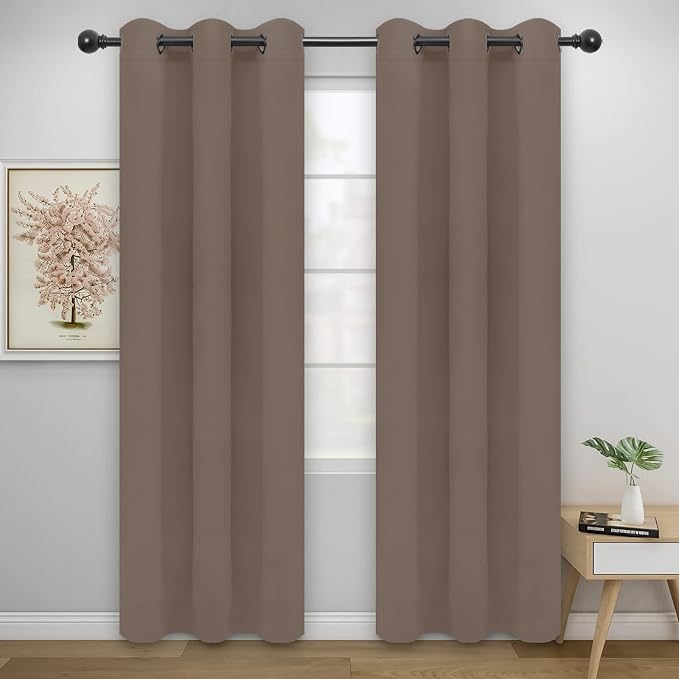 Easy-Going Thermal Grommet Blackout Curtains, 2 Panels 46x84 in, Camel | by Easy-Going