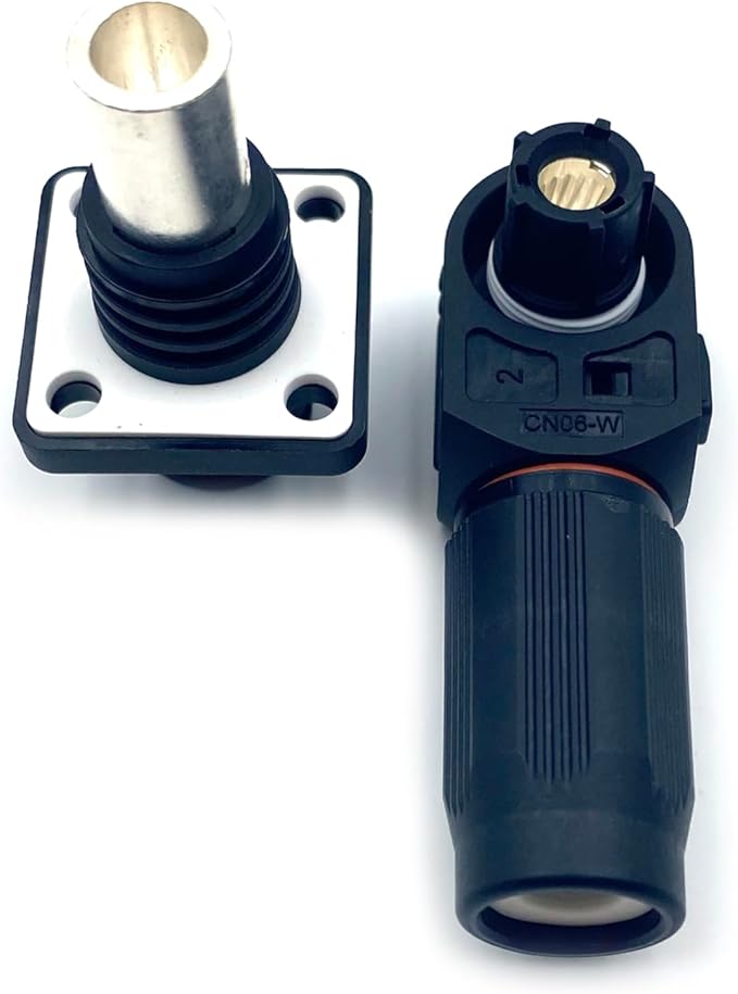 1 Set Battery Energy Storage Connector, 300A High Current Connectors Quick Plug Terminal Black Right Angle Plug and Socket IP67 Waterproof Power Adapter Crimping 95mm² Wiring (1500V)