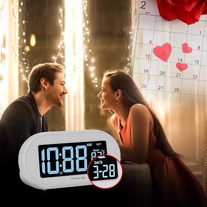 DreamSky Alarm Clocks for Bedrooms, Auto Set Digital Clock - Image 7