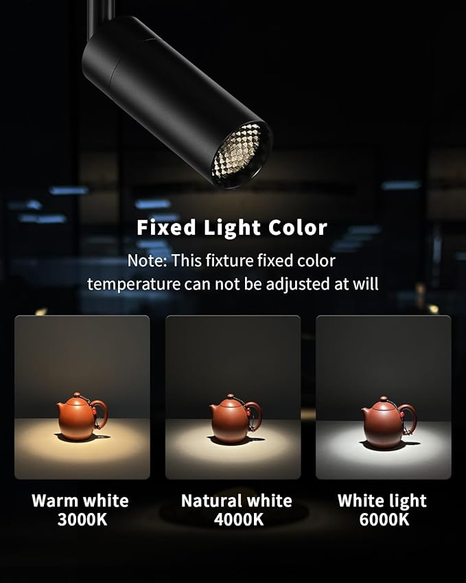 Gpaillumic Zoomable LED Ceiling Spotlight Fixture, Flush Mount Adjustable Spotlight, Indoor Bright Accent Monopoint Fixture for Living Room Bedroom Loft Cafe Bar