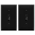 TG Digital Toggle Dimmer Light Switch for Dimmable LED, CFL and Incandescent Light Bulbs, Single Pole/ 3-Way, Wall Plate Included, UL Listed, 2 Pack, Black