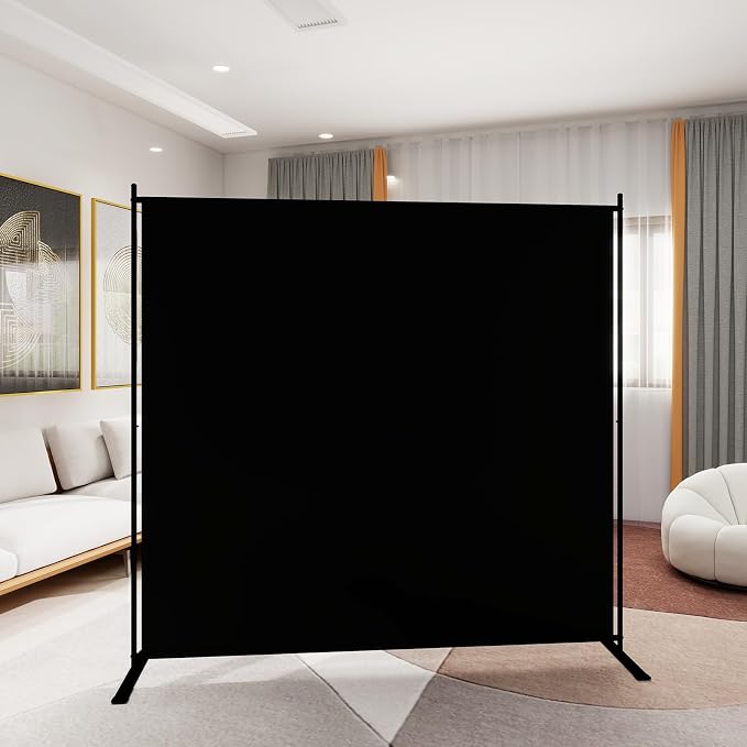 T&Jero 1-Panel Folding Room Divider, 6ft Tall Portable Privacy Screen Wall by TJero