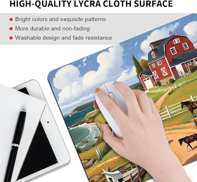 Beach House Square Mouse pad, Texture, Waterproof, Anti Slip Rubber Base, Computer Mouse pad, Laptop Mouse pad