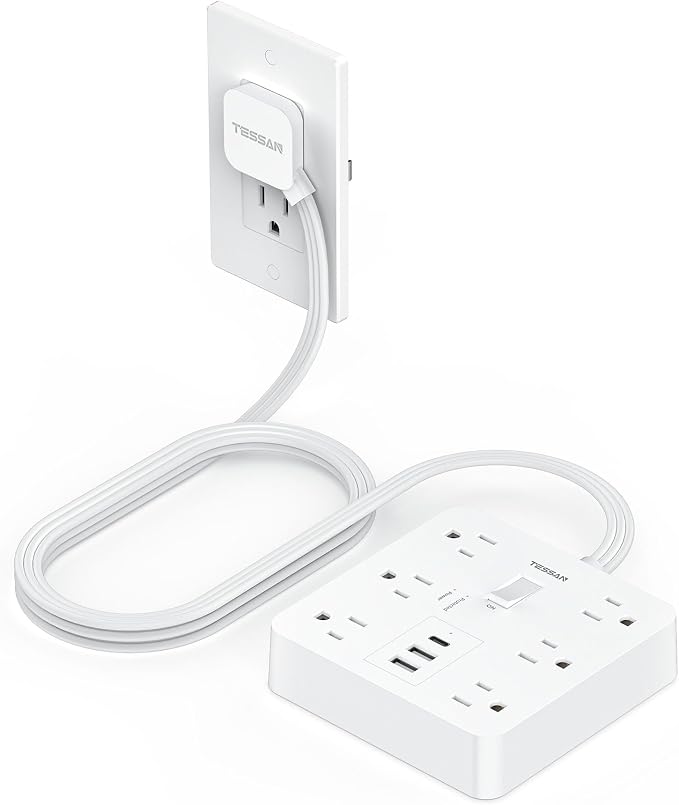 TESSAN 5Ft White Extension Cord by TESSAN