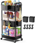 Goovilla Diaper Cart with Lockable Wheels and Easy Assembly, 3 Tier Black | by Goovilla