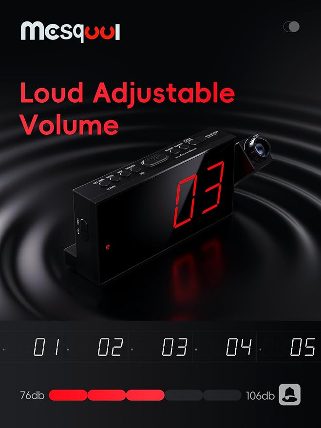 Mesqool Digital Projection Alarm Clock - Image 6