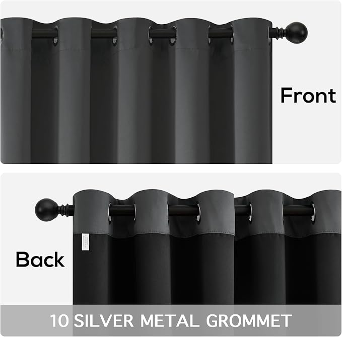 Yakamok Dark Grey Blackout Curtains 84 inches Long - Image 6