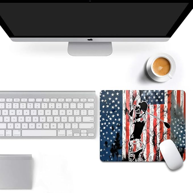 Golf Flag Square Mouse pad, Texture, Waterproof, Anti Slip Rubber Base, Computer Mouse pad, Laptop Mouse pad