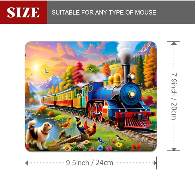 Train Square Mouse pad, Texture, Waterproof, Anti Slip Rubber Base, Computer Mouse pad, Laptop Mouse pad