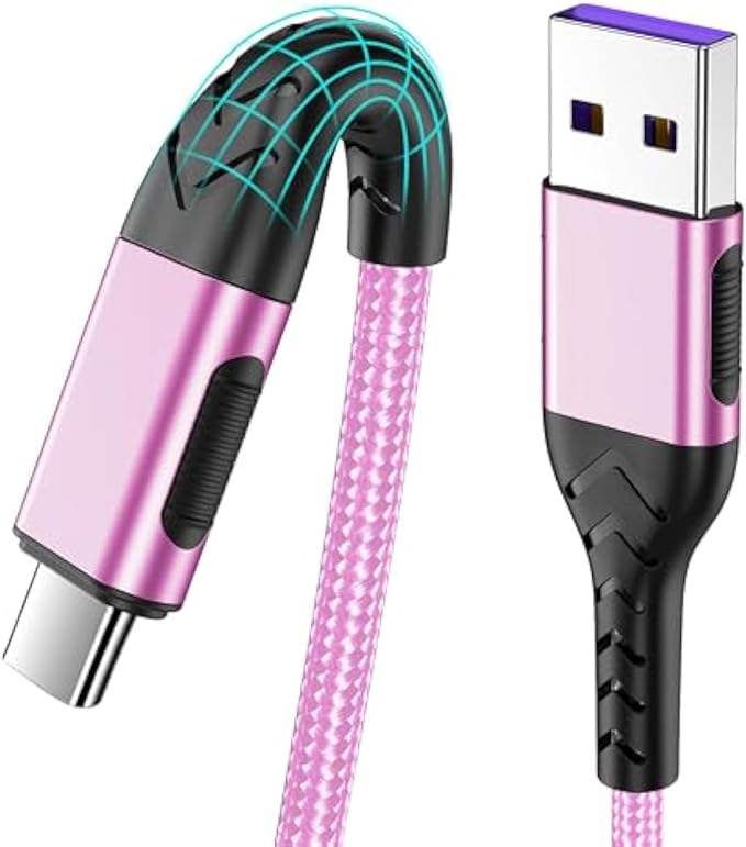 Durcord USB C Cable,2Pack 6ft Fast USB Type C Charging Cable for Android/Phone/Pad/Laptop, Type C Charger Braided USB Cable Compatible with iPhone 15 Pro/Plus/Max/Android/Phone/Pad Rose Gold