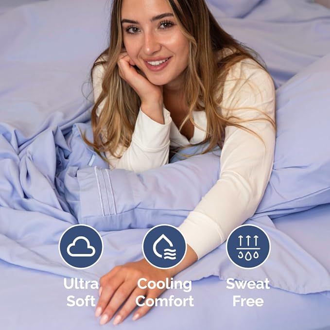 Full XL Bed Sheet Set - 4 Piece Extra Long Extended Full XL Sheets - Soft, Breathable & Cooling - Fits 8" to 16" Mattress w/ Deep Pockets - 54" x 80" - Easy-Fit, Wrinkle & Fade Resistant - Lavender