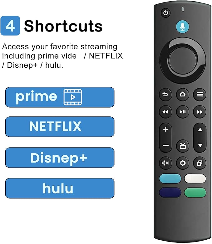 Replacement All Fire Smart TV Remote(Insignia, Toshiba, Onmi, Pioneer), Compatible for Fire Stick/Cube Remote(4K, 1st, 2nd, 3rd Gen, Life) with Voice