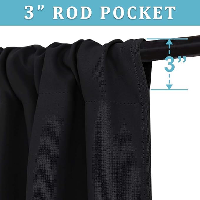 RYB HOME Cafe Blackout Curtains 24 inch Length - Image 3