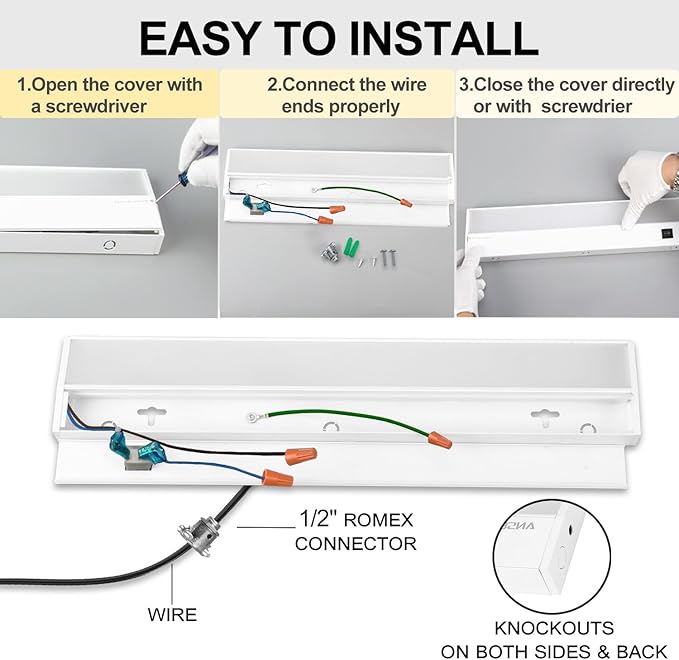 Ansen 4Packs of Under Cabinet Lighting Hardwired, 36IN 22W 1426LM, Dimmable Led Light for Kitchen/Bar/Closet, CRI>92, R9>90, 3 Color Temperature, 3000K/4000K/5000K(Warm White, Cool White, Daylight)