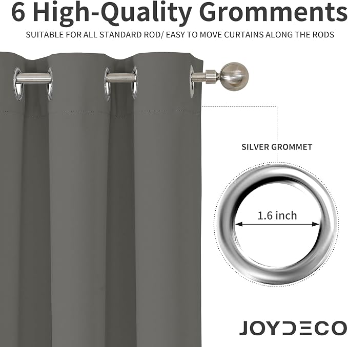 Joydeco Blackout Curtains 108 Inches Long 2 Panels Set, Thermal Insulated Long - Image 4