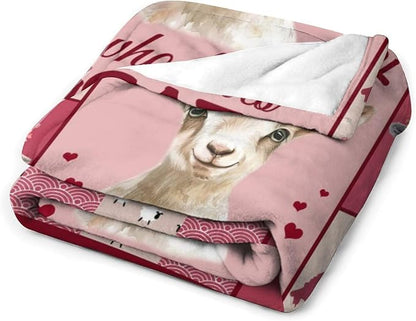 Goat Blanket Just A Girl Who Loves Goats Sheep Lamb Print Throw Blankets for Sofa Stuff Decor Soft Cozy Fleece Plush Flannel Gifts for Baby Kids Women Adults Lover 50"x60"