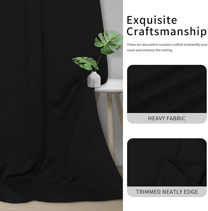 Easy-Going Thermal Grommet Blackout Curtains, 2 Panels 42x72 in, Noise Reduction - Image 5