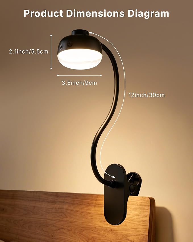 Pebble-Shaped Clip on Reading Light - Image 3