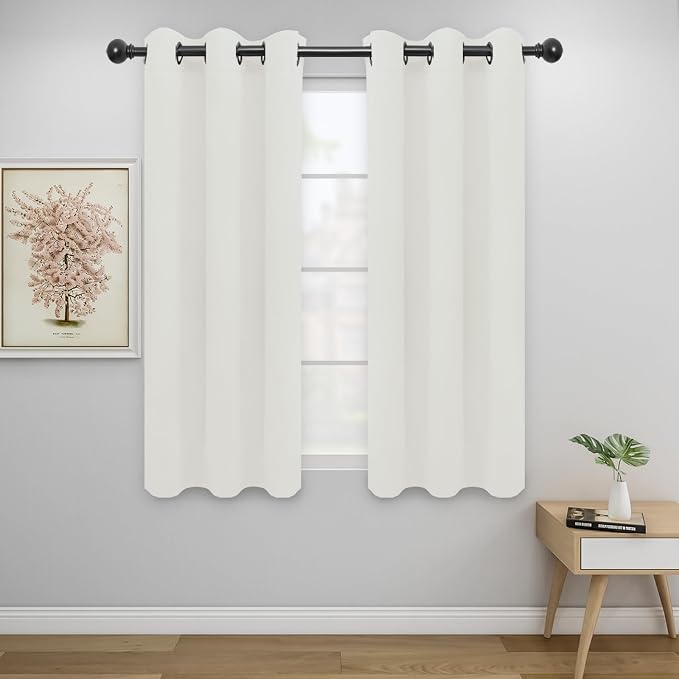 Easy-Going Thermal Grommet Curtains, 2 Panels 34x54 in, Ivory | Machine by Easy-Going