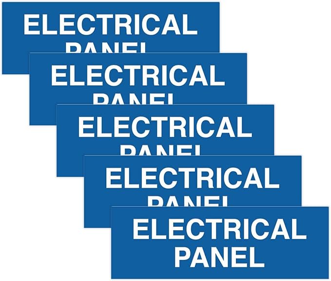 All Quality Basic Electrical Panel Sign - Fire Regulation Safety Compliance Sign - Blue - Small (5 Pack)