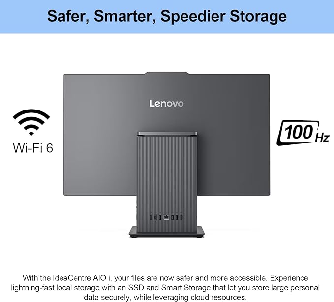 Lenovo 2024 IdeaCentre I Business All-in-One, 27" FHD Touchscreen 100Hz, Intel Core i5-13420H, 32GB DDR5 RAM, 1TB SSD, Wireless Charging Base, Wireless KB & Mouse, Wi-Fi 6, Windows 11 Pro, Grey