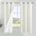 YoungsTex Ivory Linen 100% Blackout Curtains 63 Inch Length by YoungsTex