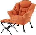 Welnow Lazy Chair with Ottoman, Reading Chair with Footrest，Orange | A Side by LifeGetsBetterWithWelnow
