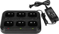 SAMCOM Six Way Charger Multi Unit Rapid Gang Charger Station with Removable AC Adapter Compatible with FPCN30A Walkie Talkie and Battery (1 Pack)