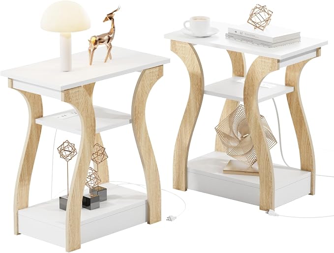 FROMJBEST End Tables Living Room Set of 2 by FROMJBEST