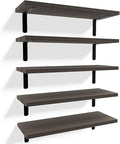 RICHER HOUSE Rustic Wood Floating Shelves Set of 5, Wall Mounted Shelf 16in | by RicherHouse